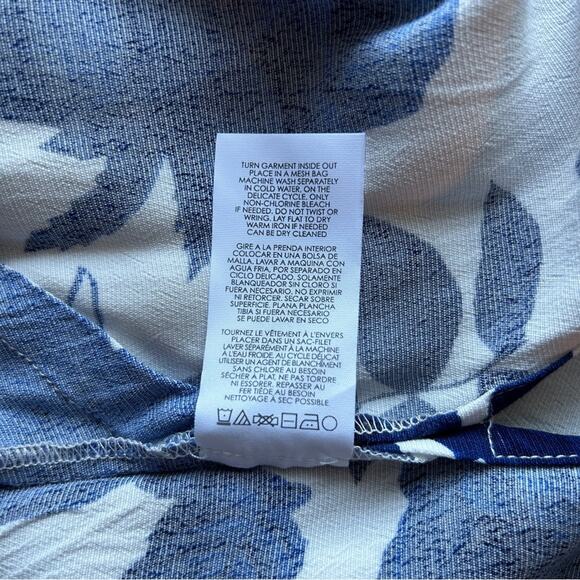 ✨ CAbi White/Navy Blue Floral 3/4-Sleeve Flowy Open Kimono Blouse Size XS/Small - Picture 11 of 11